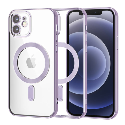 Husa pentru iPhone 12, Techsuit Lux Crystal MagSafe, mov