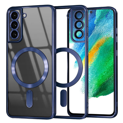 Husa pentru Samsung Galaxy S21 FE 5G, Techsuit Lux Crystal MagSafe, albastru
