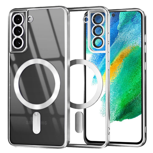 Husa pentru Samsung Galaxy S21 FE 5G, Techsuit Lux Crystal MagSafe, argintiu