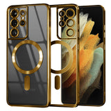 Husa pentru Samsung Galaxy S21 Ultra 5G, Techsuit Lux Crystal MagSafe, argintiu