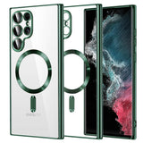 Husa pentru Samsung Galaxy S22 Ultra 5G, Techsuit Lux Crystal MagSafe, albastru