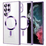 Husa pentru Samsung Galaxy S22 Ultra 5G, Techsuit Lux Crystal MagSafe, mov