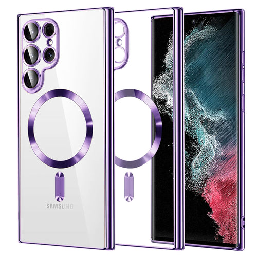 Husa pentru Samsung Galaxy S22 Ultra 5G, Techsuit Lux Crystal MagSafe, mov