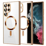 Husa pentru Samsung Galaxy S22 Ultra 5G, Techsuit Lux Crystal MagSafe, argintiu