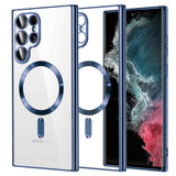 Husa pentru Samsung Galaxy S22 Ultra 5G, Techsuit Lux Crystal MagSafe, albastru