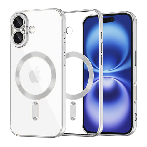 Husa pentru iPhone 16, Techsuit Lux Crystal MagSafe, argintiu