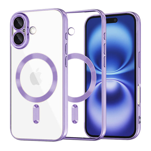 Husa pentru iPhone 16, Techsuit Lux Crystal MagSafe, mov