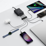 Incarcator retea Anker (A2154G11), 3x USB-A, 3x Type-C, 6in1, Incarcare rapida, Slim Design, 112W, negru