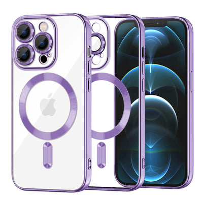 Husa pentru iPhone 12 Pro Max, Techsuit Lux Crystal MagSafe, mov