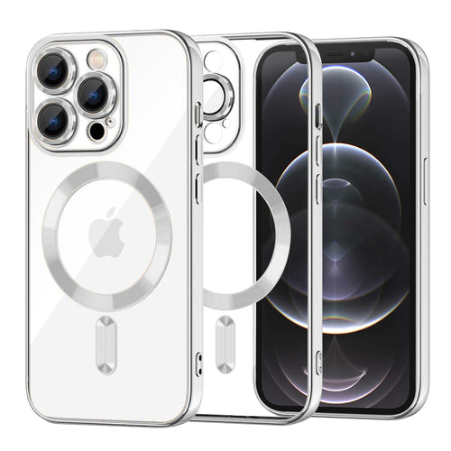 Husa pentru iPhone 12 Pro, Techsuit Lux Crystal MagSafe, argintiu