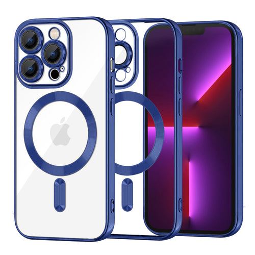 Husa pentru iPhone 13 Pro, Techsuit Lux Crystal MagSafe, albastru