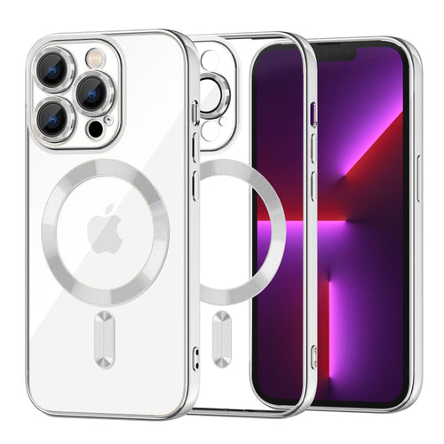 Husa pentru iPhone 13 Pro, Techsuit Lux Crystal MagSafe, argintiu