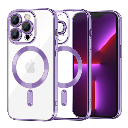 Husa pentru iPhone 13 Pro, Techsuit Lux Crystal MagSafe, mov