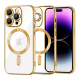Husa pentru iPhone 14 Pro Max, Techsuit Lux Crystal MagSafe, argintiu