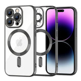 Husa pentru iPhone 14 Pro Max, Techsuit Lux Crystal MagSafe, argintiu