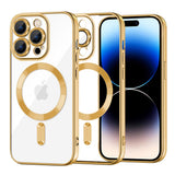 Husa pentru iPhone 14 Pro, Techsuit Lux Crystal MagSafe, argintiu