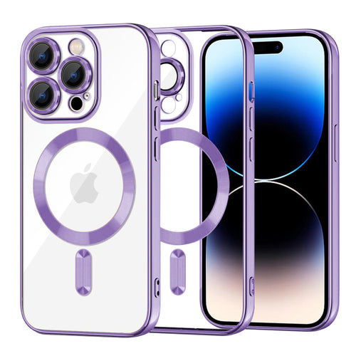 Husa pentru iPhone 14 Pro, Techsuit Lux Crystal MagSafe, mov