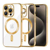 Husa pentru iPhone 15 Pro Max, Techsuit Lux Crystal MagSafe, argintiu