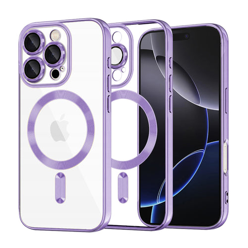 Husa pentru iPhone 16 Pro Max, Techsuit Lux Crystal MagSafe, mov