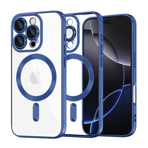 Husa pentru iPhone 16 Pro Max, Techsuit Lux Crystal MagSafe, albastru