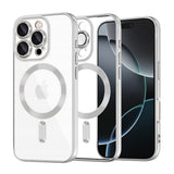 Husa pentru iPhone 16 Pro, Techsuit Lux Crystal MagSafe, argintiu