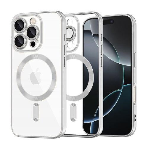 Husa pentru iPhone 16 Pro, Techsuit Lux Crystal MagSafe, argintiu