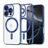 Husa pentru iPhone 16 Pro, Techsuit Lux Crystal MagSafe, albastru