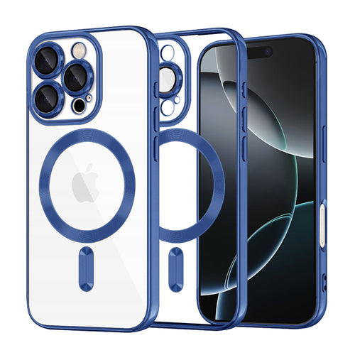 Husa pentru iPhone 16 Pro, Techsuit Lux Crystal MagSafe, albastru