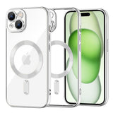 Husa pentru iPhone 15 Plus, Techsuit Lux Crystal MagSafe, argintiu