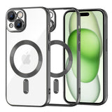 Husa pentru iPhone 15 Plus, Techsuit Lux Crystal MagSafe, argintiu