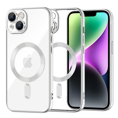 Husa pentru iPhone 14, Techsuit Lux Crystal MagSafe, argintiu