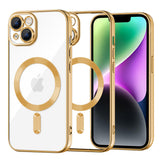 Husa pentru iPhone 14, Techsuit Lux Crystal MagSafe, argintiu