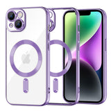 Husa pentru iPhone 14, Techsuit Lux Crystal MagSafe, mov