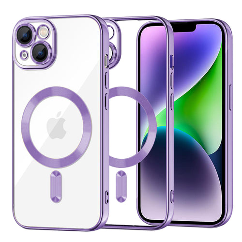 Husa pentru iPhone 14 Plus, Techsuit Lux Crystal MagSafe, mov