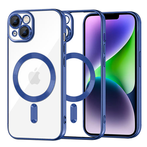Husa pentru iPhone 14 Plus, Techsuit Lux Crystal MagSafe, albastru
