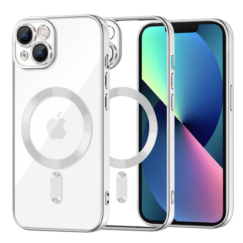 Husa pentru iPhone 13, Techsuit Lux Crystal MagSafe, argintiu