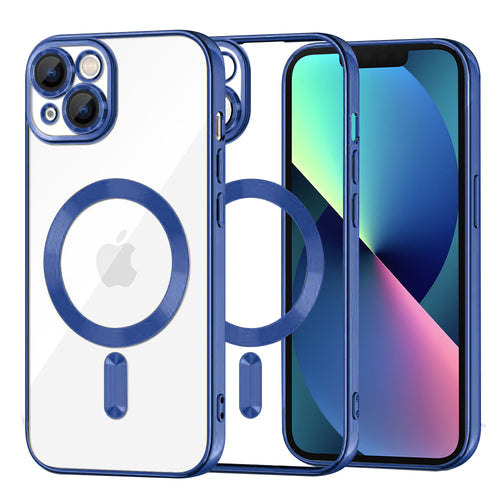 Husa pentru iPhone 13, Techsuit Lux Crystal MagSafe, albastru