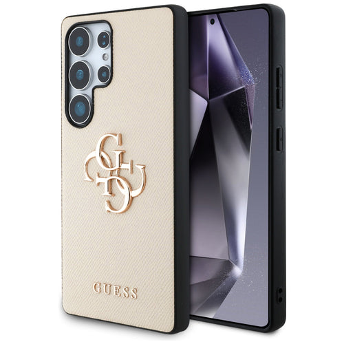 Husa pentru Samsung Galaxy S25 Ultra, Guess Hardcase 4G Grained Big and Classic Logo (GUHCS25LPGT4MBE), bej