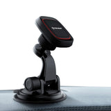 Suport auto Techsuit MagGrip (S6), pentru Bord, Prindere magnetica, 360° Rotation, Suction Cup, 2 Placa metalicas, negru
