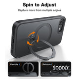 Husa pentru iPhone 16e, Torras Ostand Spin MagSafe Series, negru