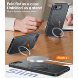 Husa pentru iPhone 16e, Torras Ostand Spin MagSafe Series, negru