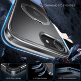 Husa pentru iPhone 16e, Torras Ostand Spin MagSafe Series, transparenta