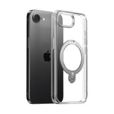 Husa pentru iPhone 16e, Torras Ostand Spin MagSafe Series, transparenta