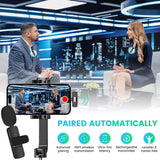 Microfon Techsuit (2 pack) Lavalier Wireless XtreamMic (LW2), cu Receiver, Type-C Connector, pentru Phones Plug & Play, Collar Clip, negru