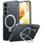 Husa pentru Samsung Galaxy S25 Plus, Torras Ostand Spin MagSafe Series, transparenta