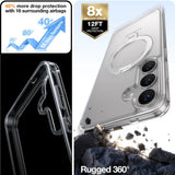 Husa pentru Samsung Galaxy S25 Plus, Torras Ostand Spin MagSafe Series, transparenta