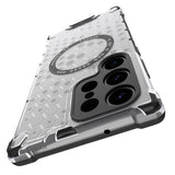 Husa pentru Samsung Galaxy S24 Ultra, Techsuit HoneyComb Shield MagSafe, alb
