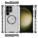 Husa pentru Samsung Galaxy S24 Ultra, Techsuit HoneyComb Shield MagSafe, alb