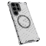 Husa pentru Samsung Galaxy S24 Ultra, Techsuit HoneyComb Shield MagSafe, alb