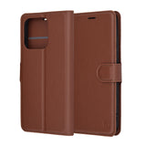 Husa pentru Honor X8c, Techsuit Leather Folio, maro